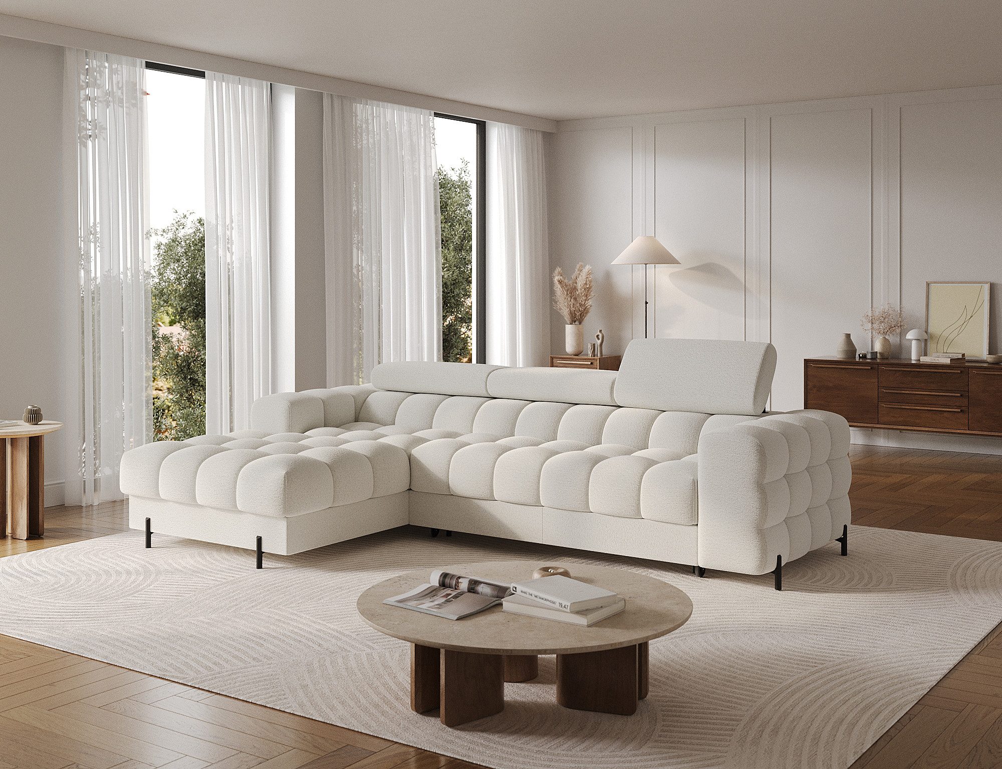 yourhouse24 Ecksofa L-Form Felro mit Schlaffunktion günstig online kaufen