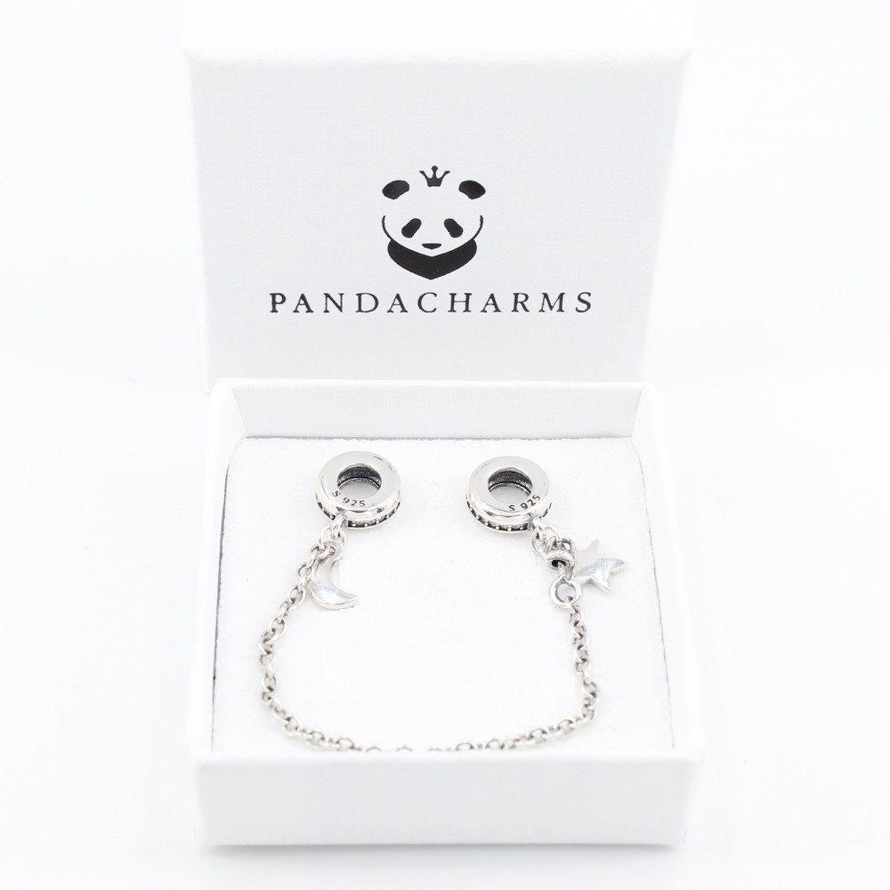 PANDACHARMS Bead Mond und Stern Sicherheitskette für Charm Armband, 925er S günstig online kaufen