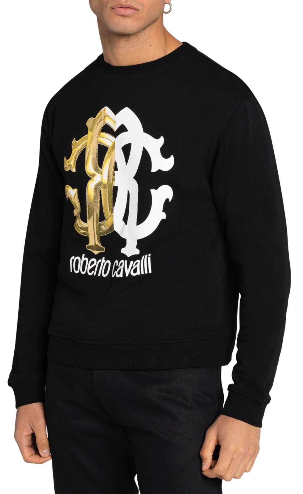 roberto cavalli Sweatshirt FIRENZE RC Monogram Logo Sweatshirt Pullover Sweater Exklusive Roberto Cavalli Firenze Premium-Linie