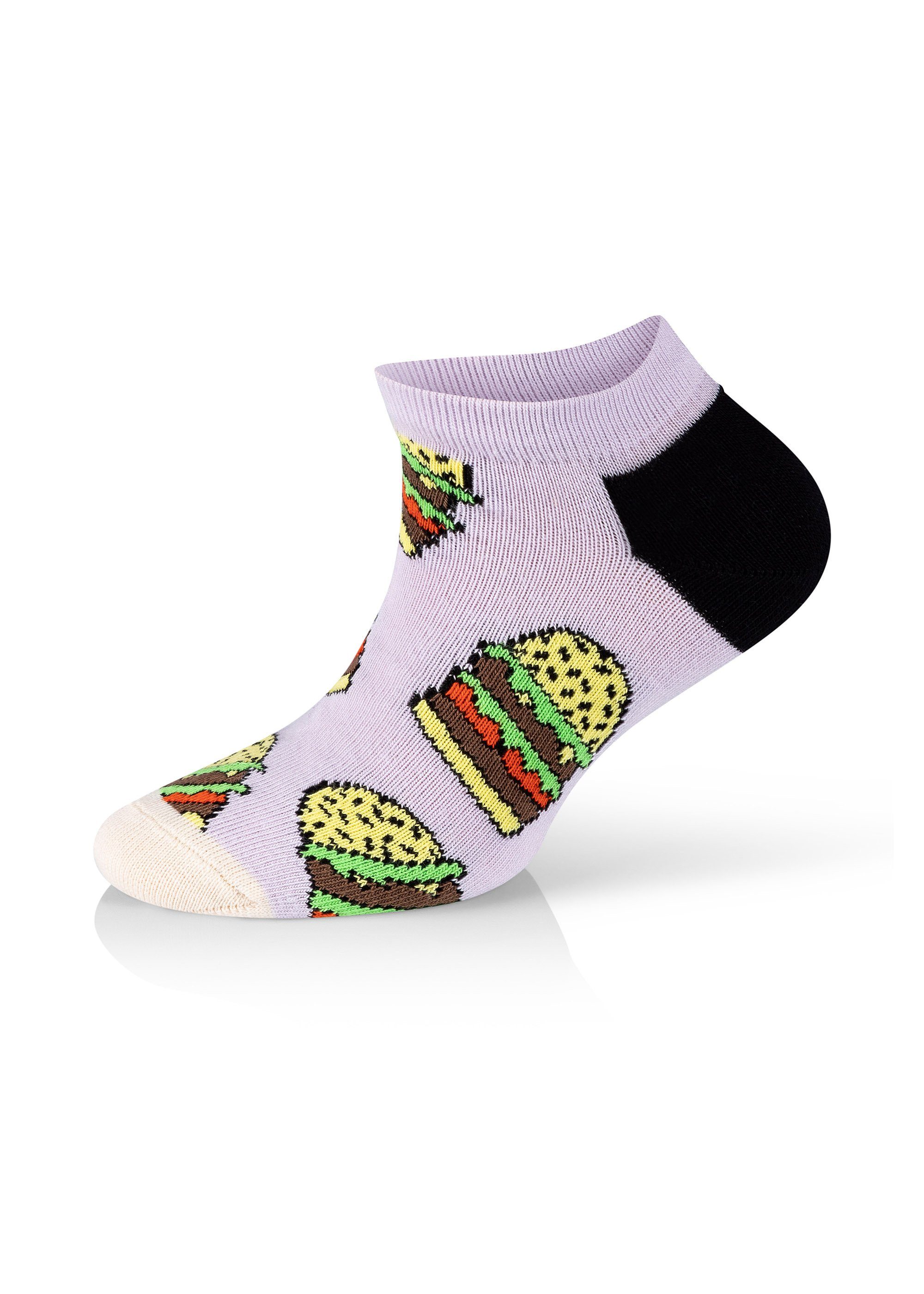 Happy Socks Car-Lunch Sneakersocken Baumwolle Time Low Kids 4-Pack gekämmte