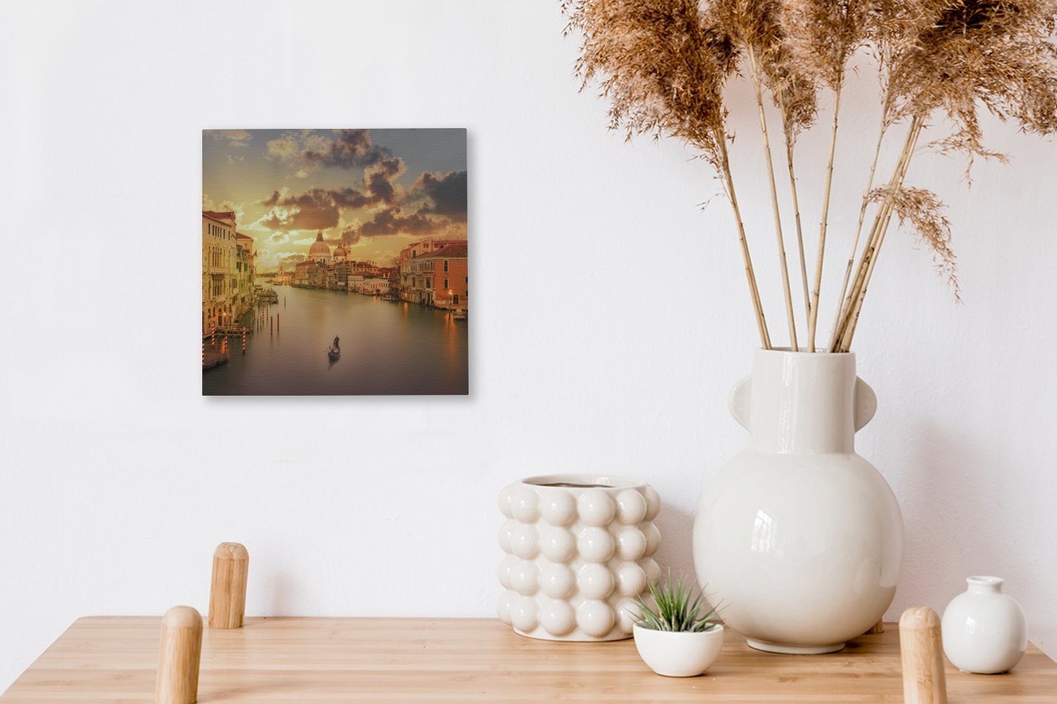OneMillionCanvasses® Leinwandbild Gondel Wohnzimmer Schlafzimmer St), Leinwand - - Canal (1 Italien für Bilder Grande