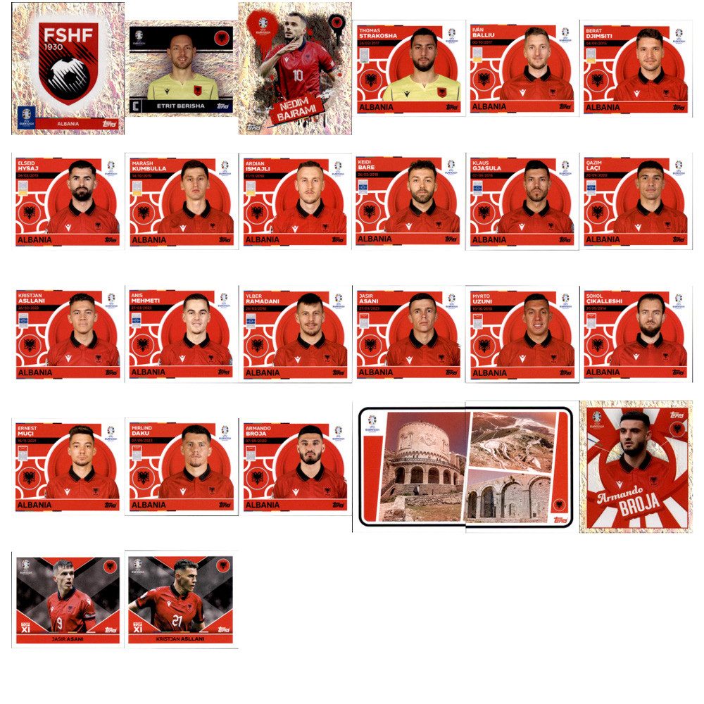 Topps Sammelkarte UEFA EURO 2024 Germany - Sammelsticker - Mannschaftspaket - Albanien