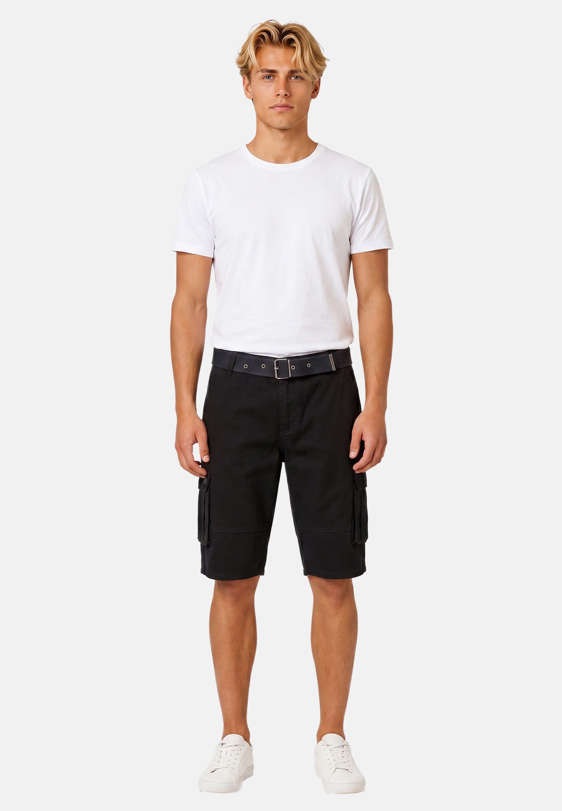 Arctic Seven Shorts Herren Cargo mit Gürtel – Kurze Outdoor Hose aus Baumwolle Robuste Cargo Shorts mit vielen Taschen und Gürtel