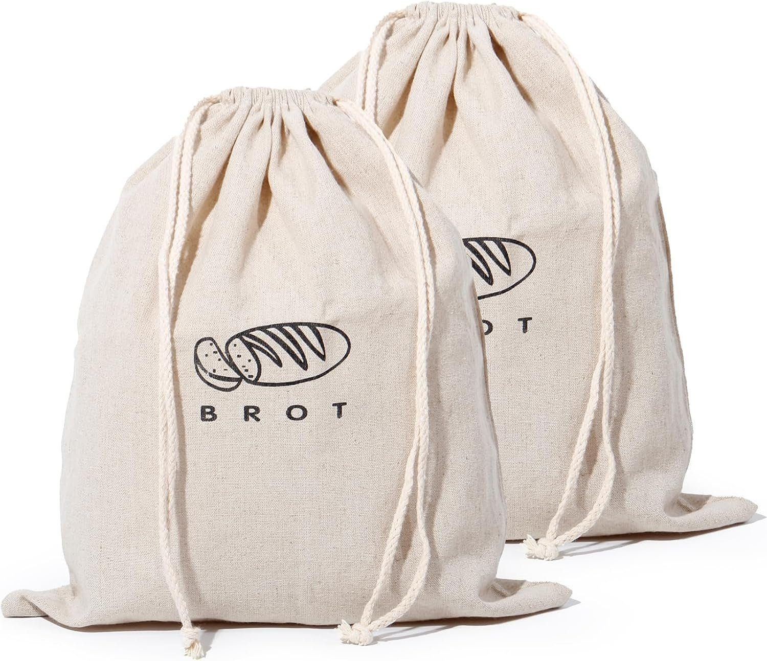 Zedelmaier Brottasche Brotbeutel Leinenbeutel für Brot, (2-tlg), frisch halten