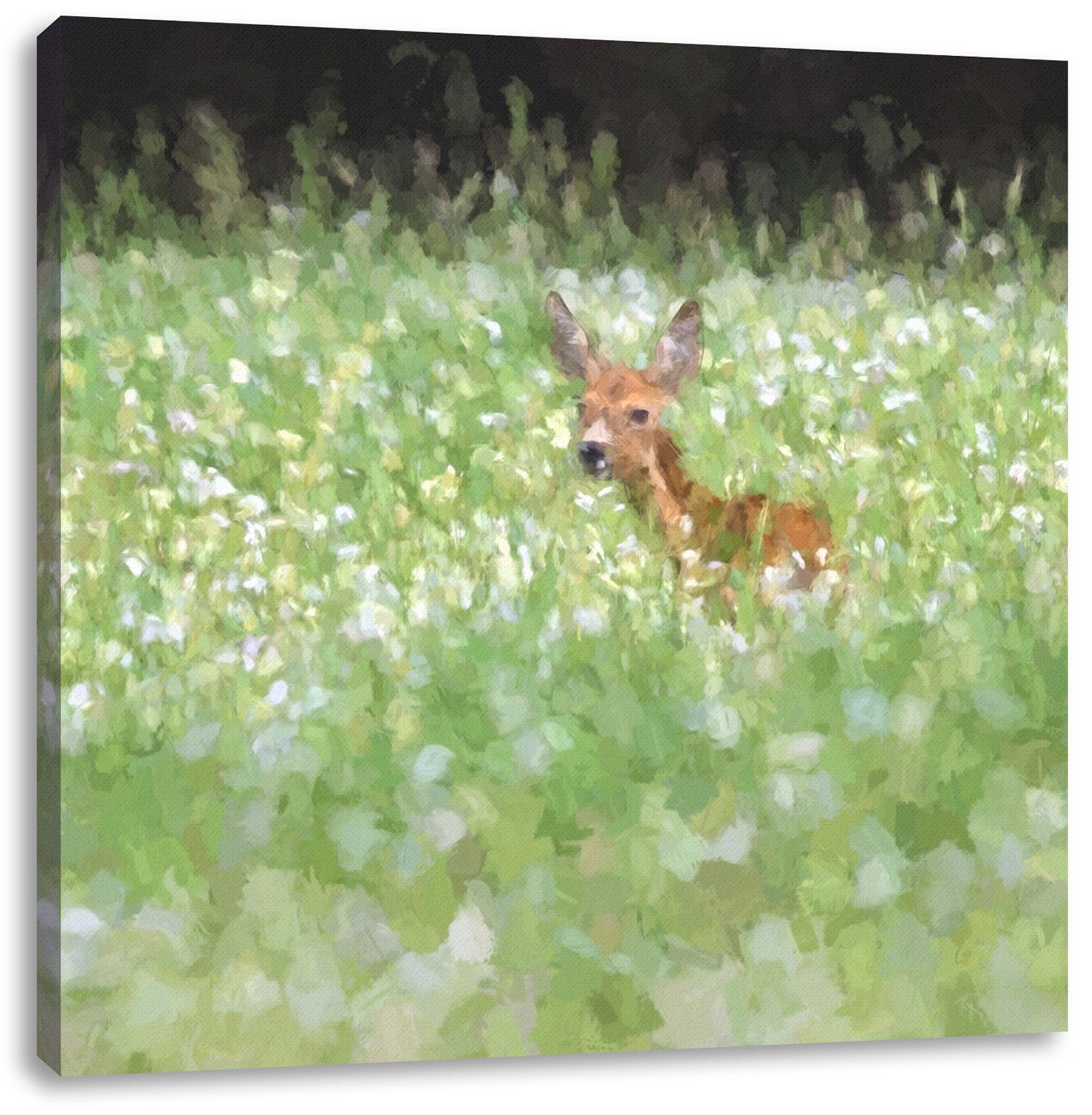 Pixxprint Leinwandbild Grüne Wiese, Grüne Wiese (1 St), Leinwandbild fertig bespannt, inkl. Zackenaufhänger | Leinwandbilder