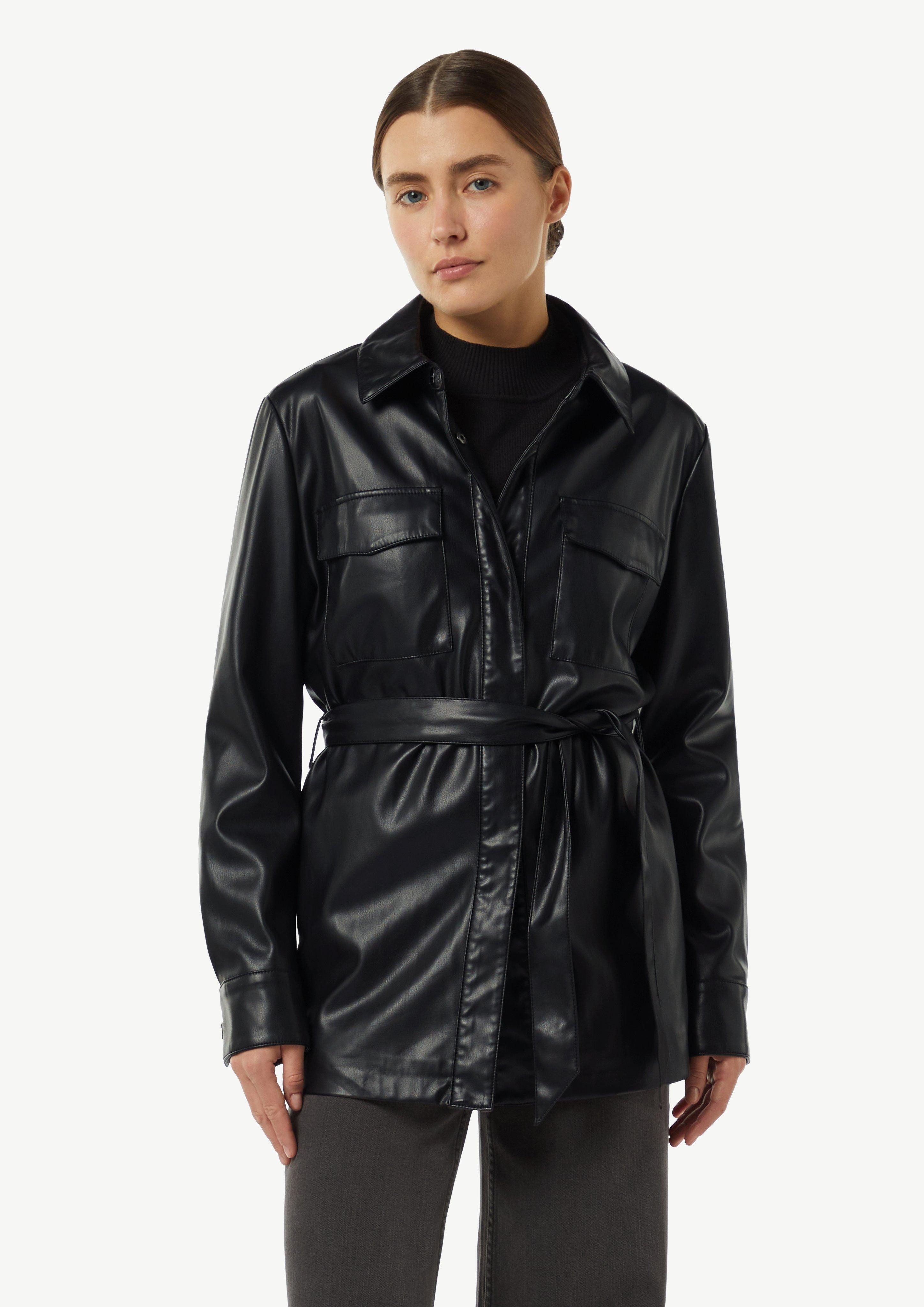 Comma Blusenblazer Overshirt in Lederoptik mit günstig online kaufen