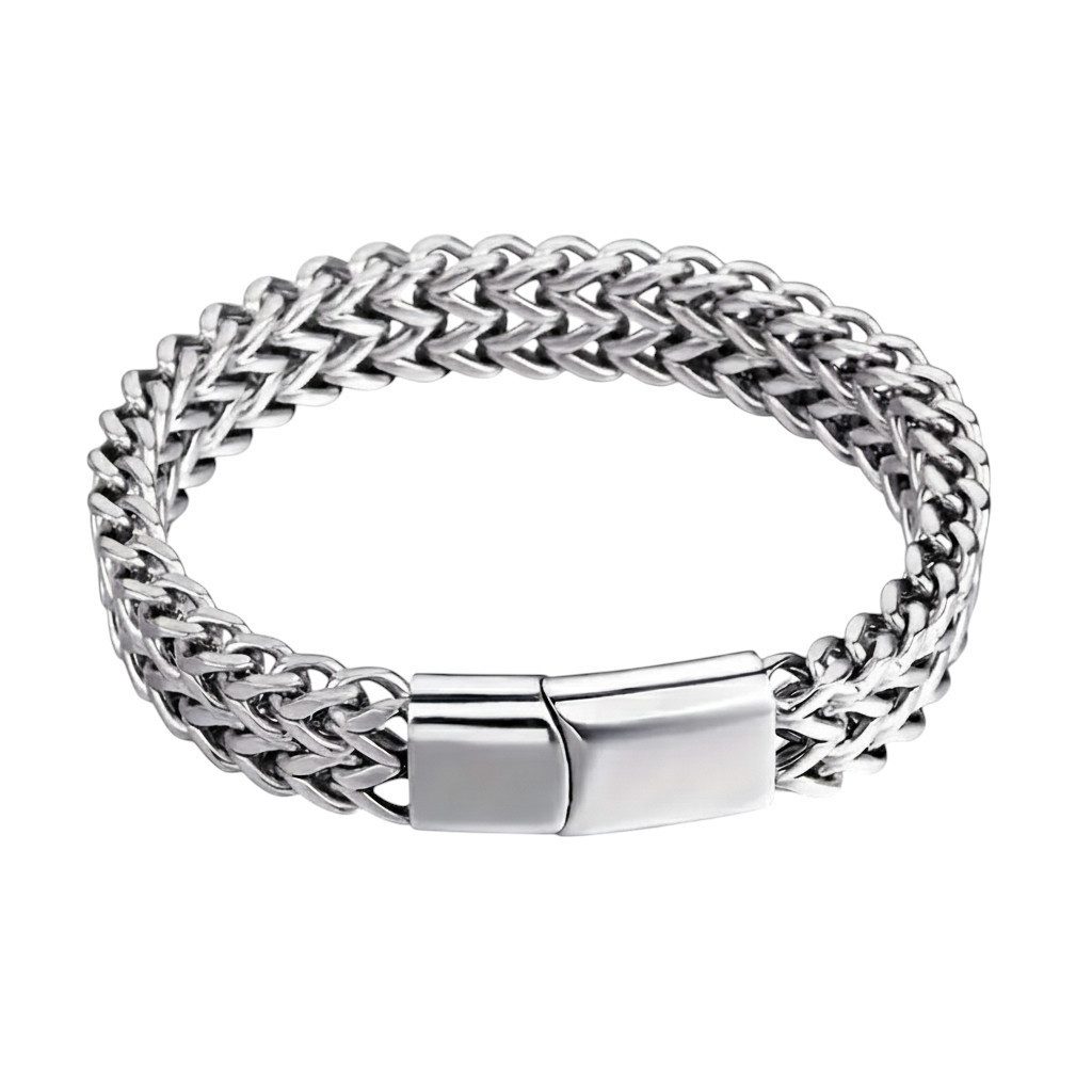 Taffstyle Armband Edelstahl Armband 8mm magnetischer Verschluss Fuchsschwanz (Geometrisch gewebtes Armband aus Chirurgenstahl mit Magnetverschluss), Ideal für den Alltag, Business und besondere Anlässe