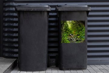 MuchoWow Wandsticker Natur - Wasser - Dschungel - Wald - Tropisch (1 St), Mülleimer-aufkleber, Mülltonne, Sticker, Container, Abfalbehälter