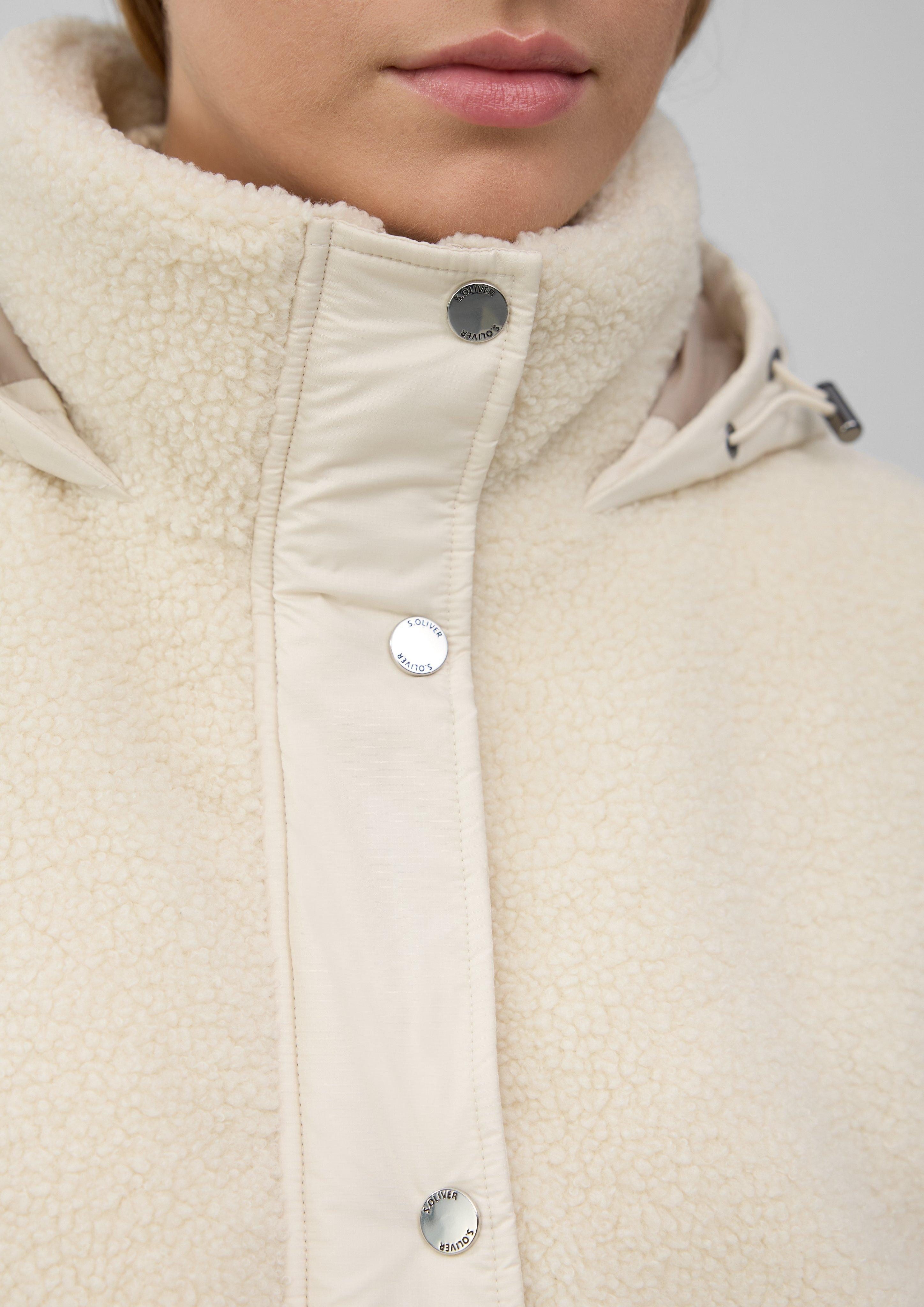 s.Oliver Funktionsmantel Kurzer Teddymantel im Fabricmix günstig online kaufen