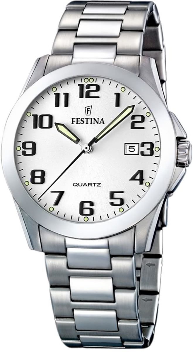 Quarzuhr Festina Herren Uhr F16376/7 Edelstahl