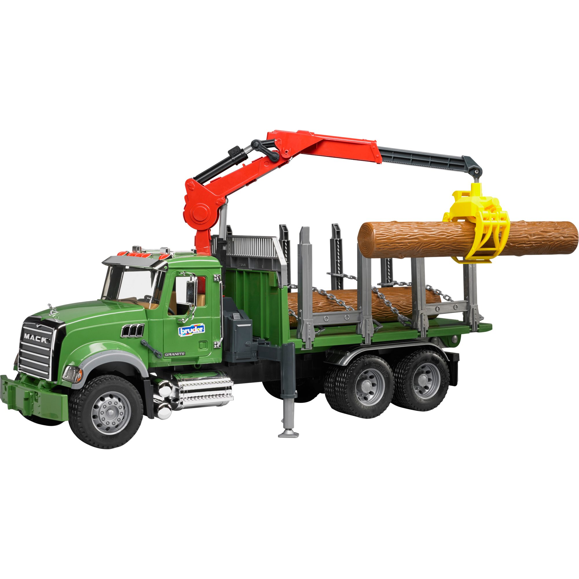 Bruder® Spielzeug-Baumaschine bruder MACK Granite Holztransport-LKW, Modellfahrzeug, (mit 3