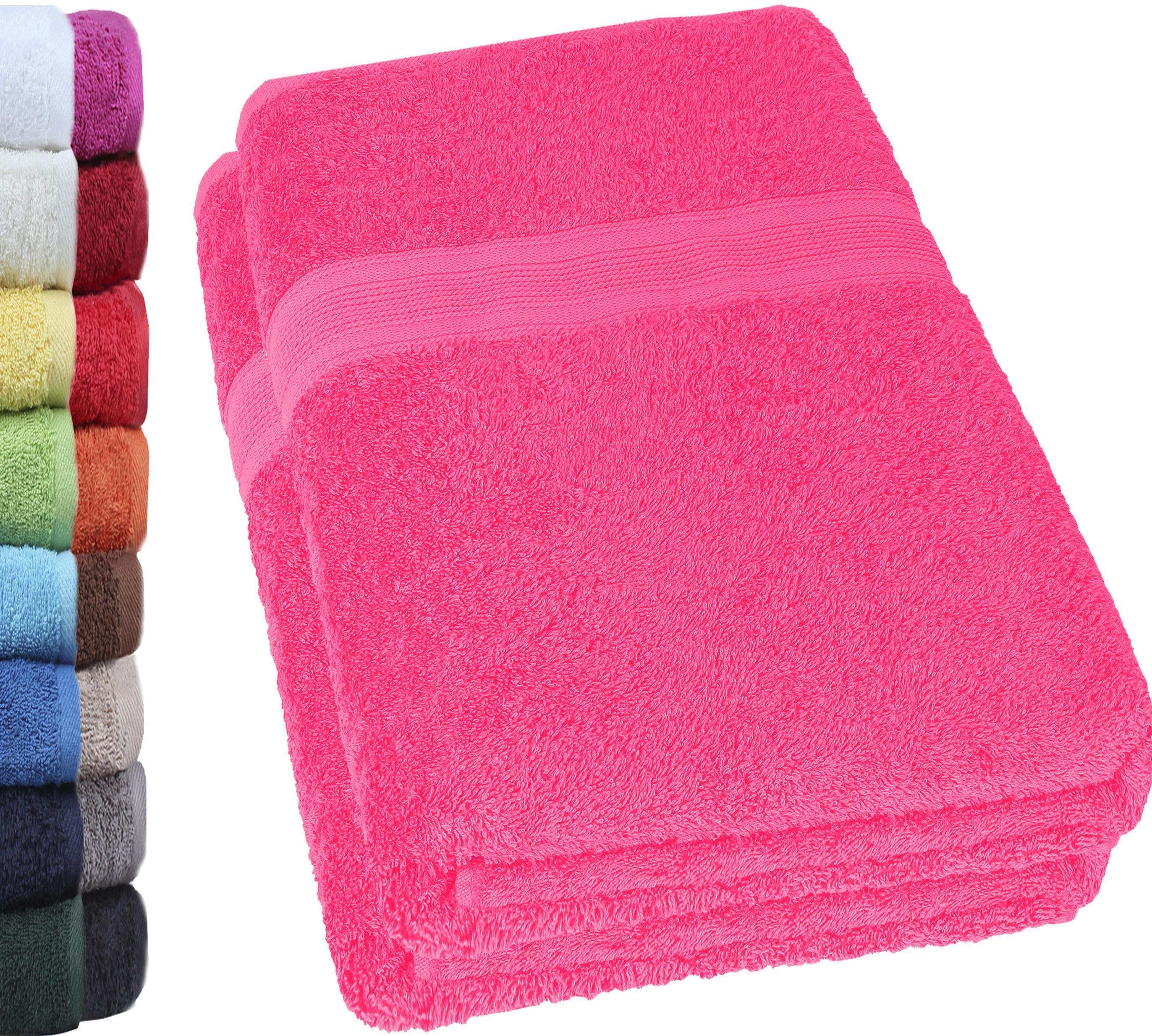 preisgesenkt NatureMark Badetuch Badetuch 500gsm, 100% Bade-Handtuch, Pink BADETUCH, Premium Qualität, Baumwolle (2-St), 100x150cm