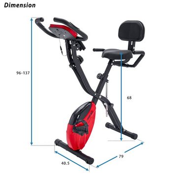 Merax Heimtrainer 3-in-1 X-bike Fitnessgeräte mit 10 Widerstandsstufen, mit Expanderbändern & Handpulssensoren