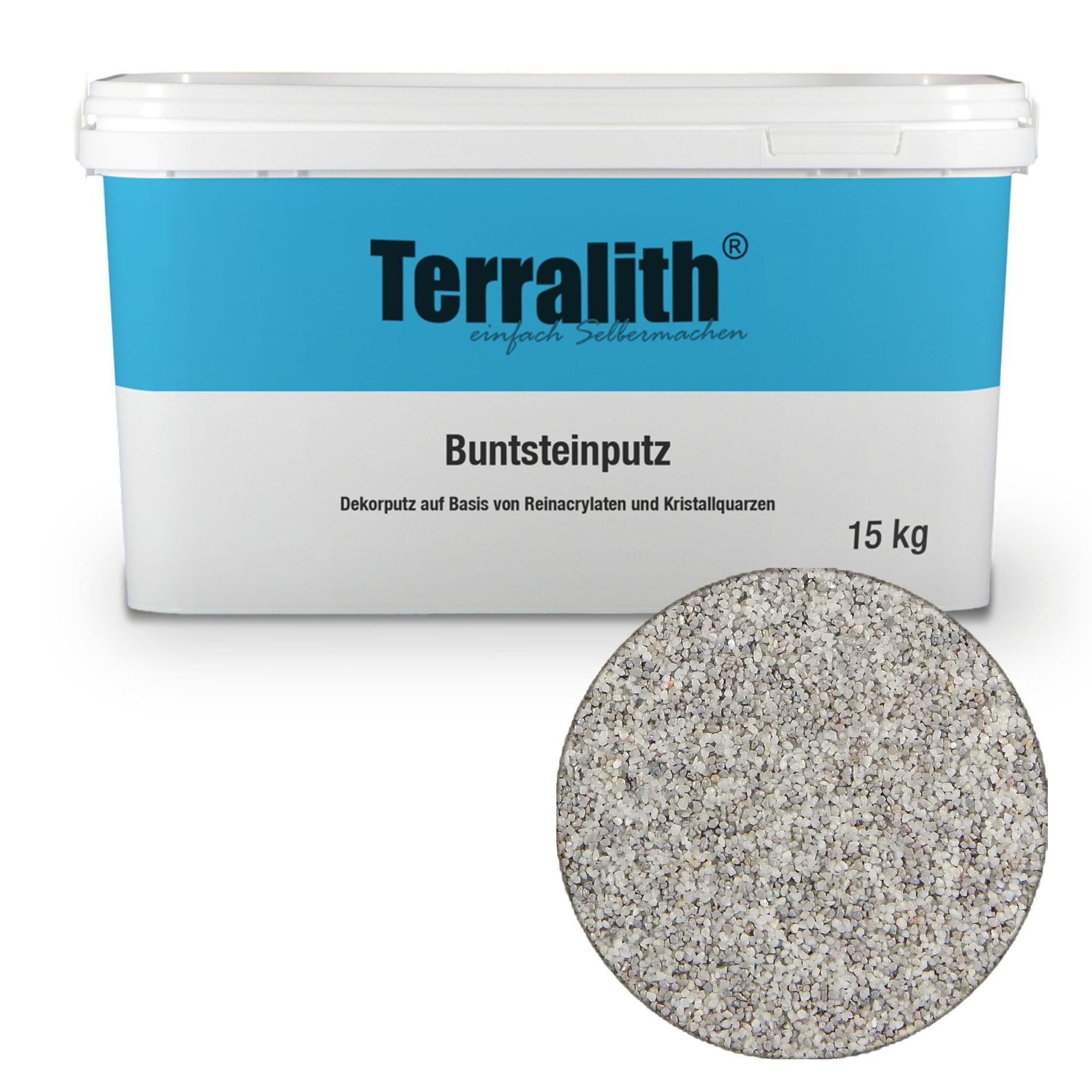 Terralith® Kunstharzputz Buntsteinputz Mosaikputz 2mm -15 kg- BSP39 (Eimer, Verarbeitungsfertig) Dekorationsputz aus Marmor-Granulat bzw. eingefärbter Körnung