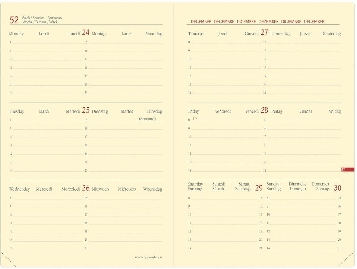 Buchkalender Kalender Horizontal 24 16x24cm Everest bordeaux 2024.