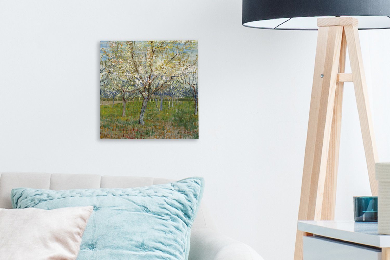 (1 Gogh, van St), Wohnzimmer Obstgarten Vincent Bilder für Leinwandbild - Der Leinwand OneMillionCanvasses® bunt Schlafzimmer rosa