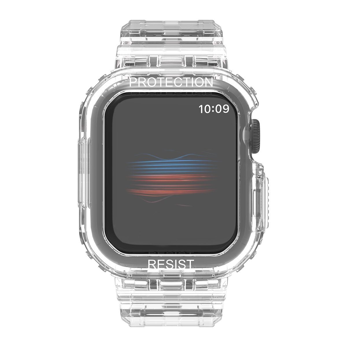 Wigento Smartwatch-Armband Für Apple Watch Ultra 1 + 2 49mm Armband mit GehäuseSchutz Transparent