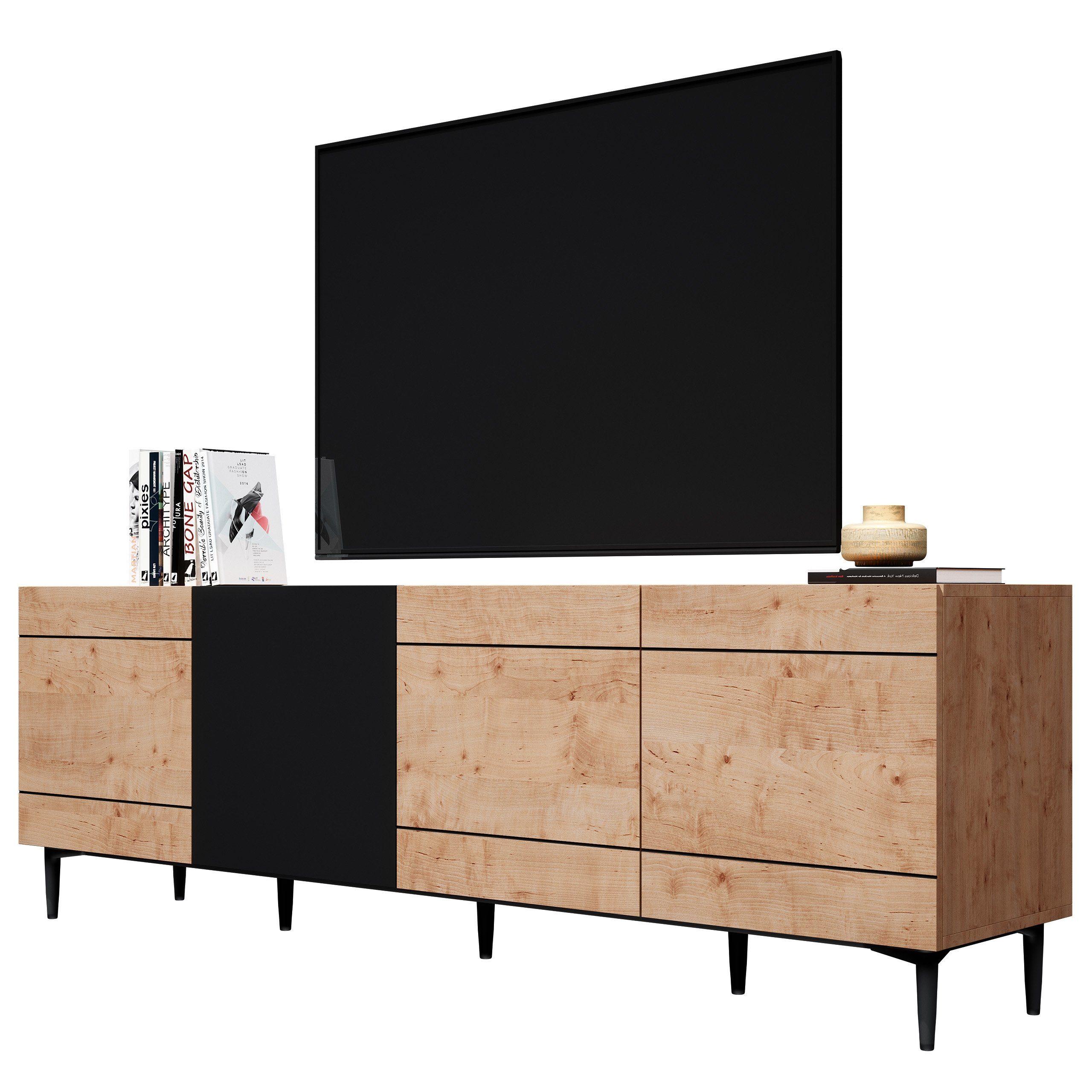 Newroom Sideboard Nizza, Wildeiche Sideboard Vintage Industrial Highboard A günstig online kaufen