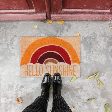Fußmatte Kokos Fußmatte "Hello Sunshine", relaxdays, Höhe: 20 mm