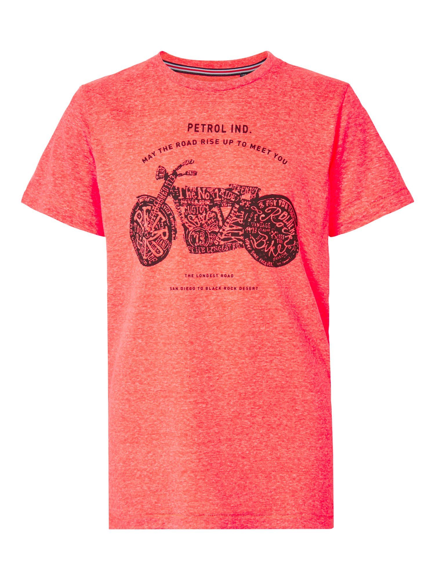 Petrol Industries T-Shirt Petrol Industries Jungen T-Shirt Motorrad Biker Fiery Coral (1-tlg)