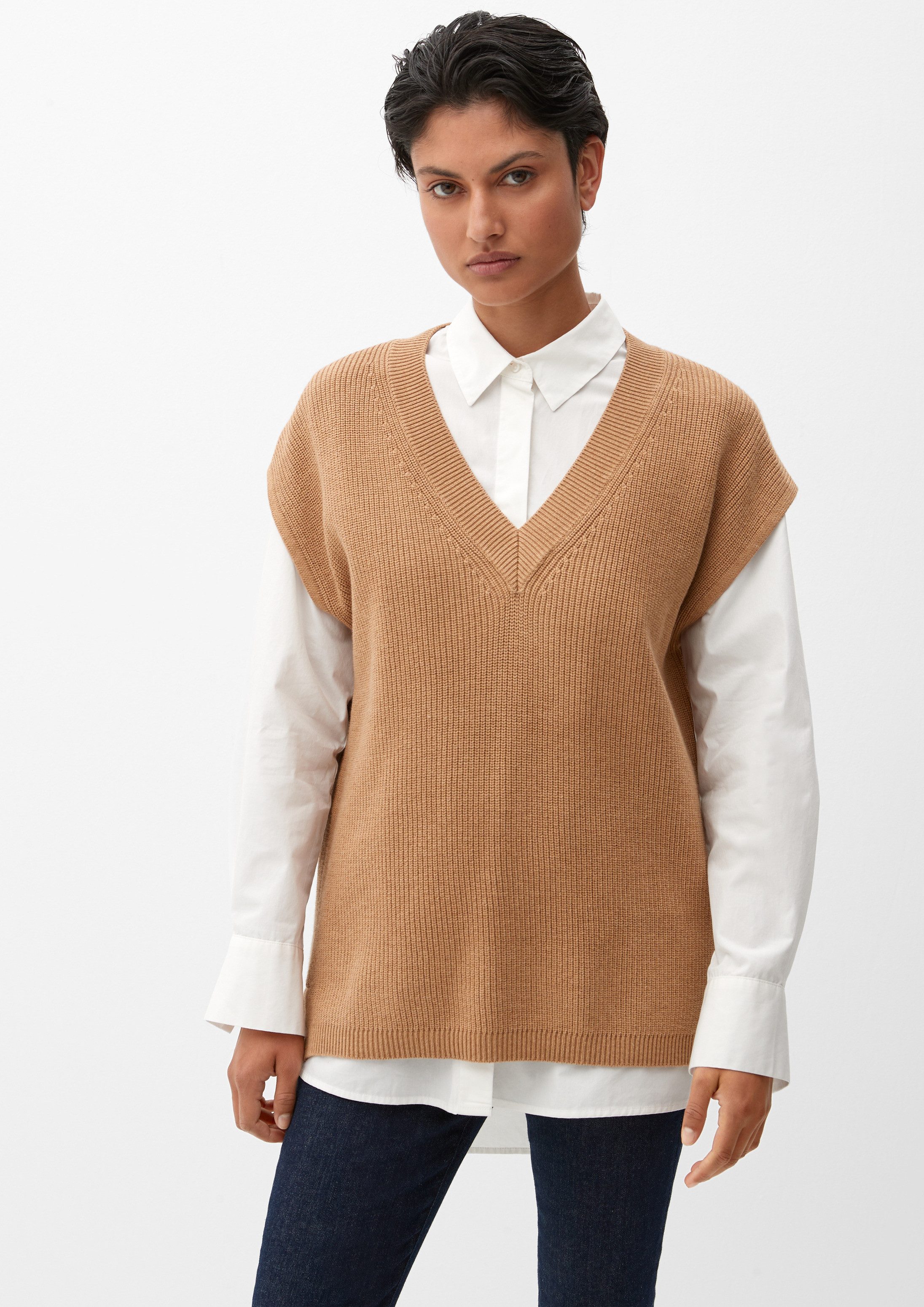 Rundhalspullover Strickjacke