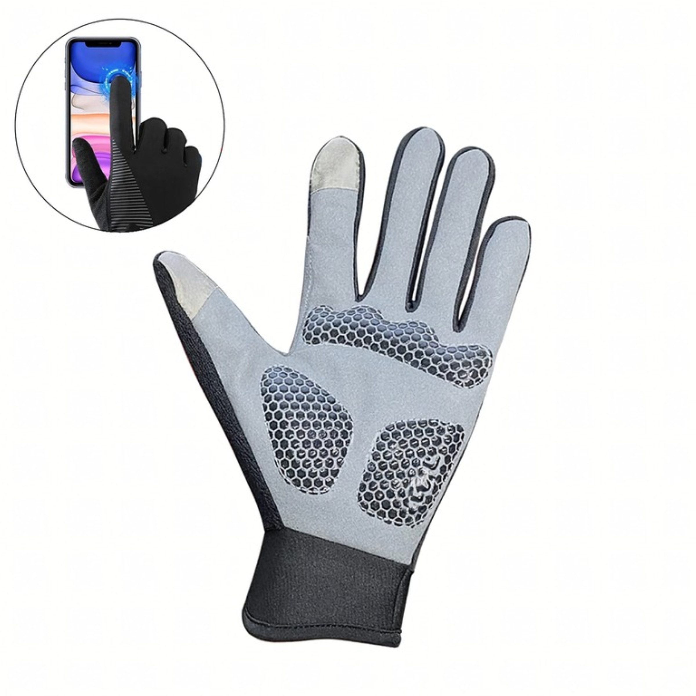 Realb2b Fahrradhandschuhe Fahrradhandschuhe Winter Touchscreen Sporthandschuhe Laufhandschuhe (Sporthandschuhe Set 1 Paar windabweisende Winterhandschuhe elastisch, Fahrradhandschuhe Set inklusive Gelpolster und Touchscreen Funktion) Rutschfeste Fahrradhandschuhe atmungsaktiv mit Handflächen-Polster