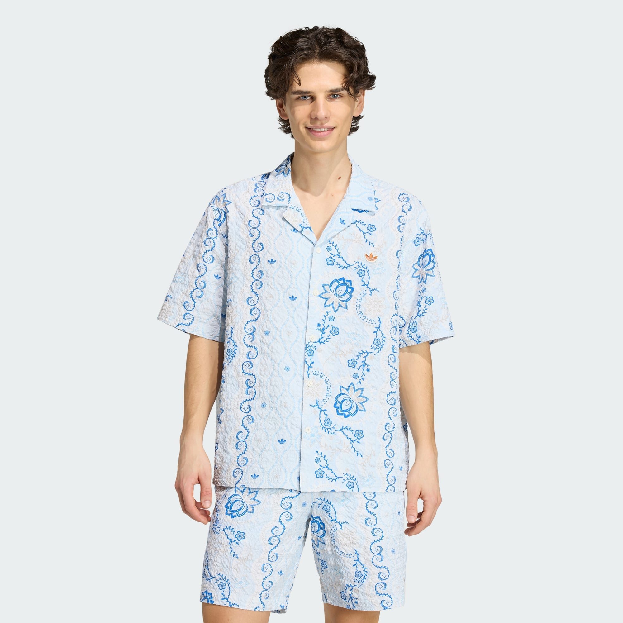 adidas Originals T-Shirt RESORT HEMD, PRINT, SEERSUCKER (1-tlg)