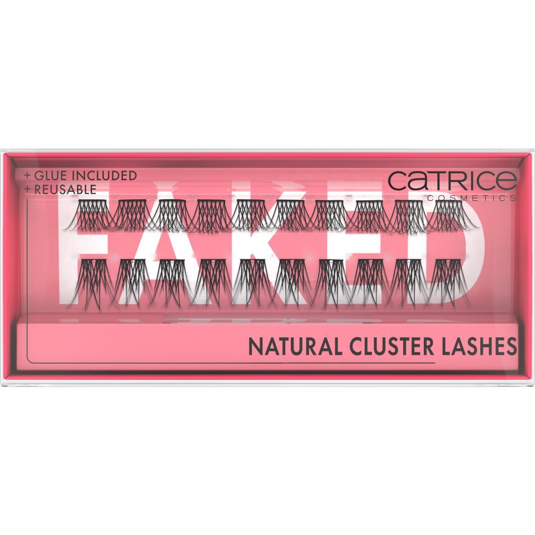 Catrice Einzelwimpern Faked Natural Cluster Lashes, Set, 3 tlg., Integrierter Wimpernkleber, ultraleicht und wiederverwendbar.