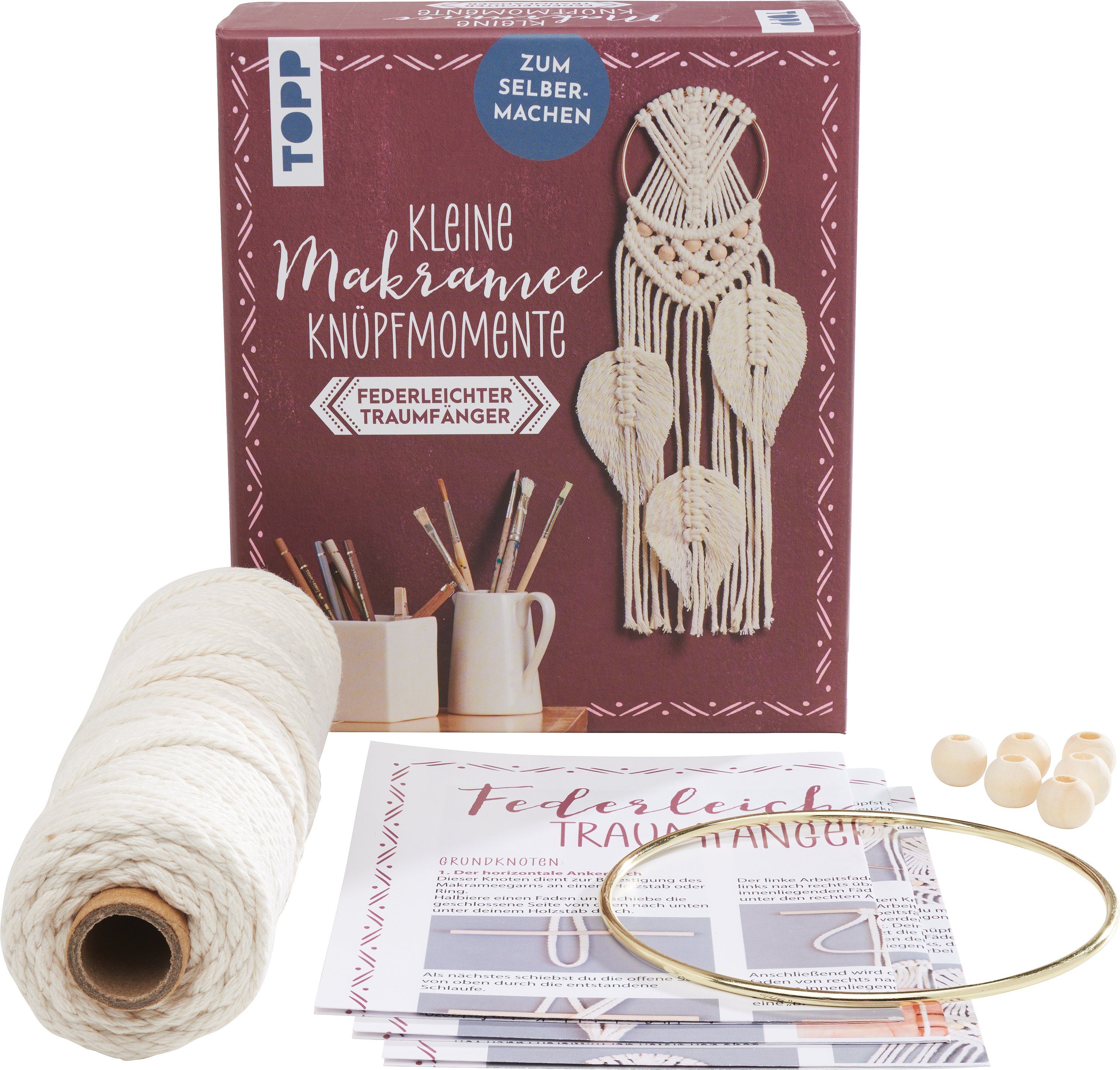 Topp Kleine Knüpfmomente Makramee Knüpfset Federleichte Häkelwolle, 8 Teile