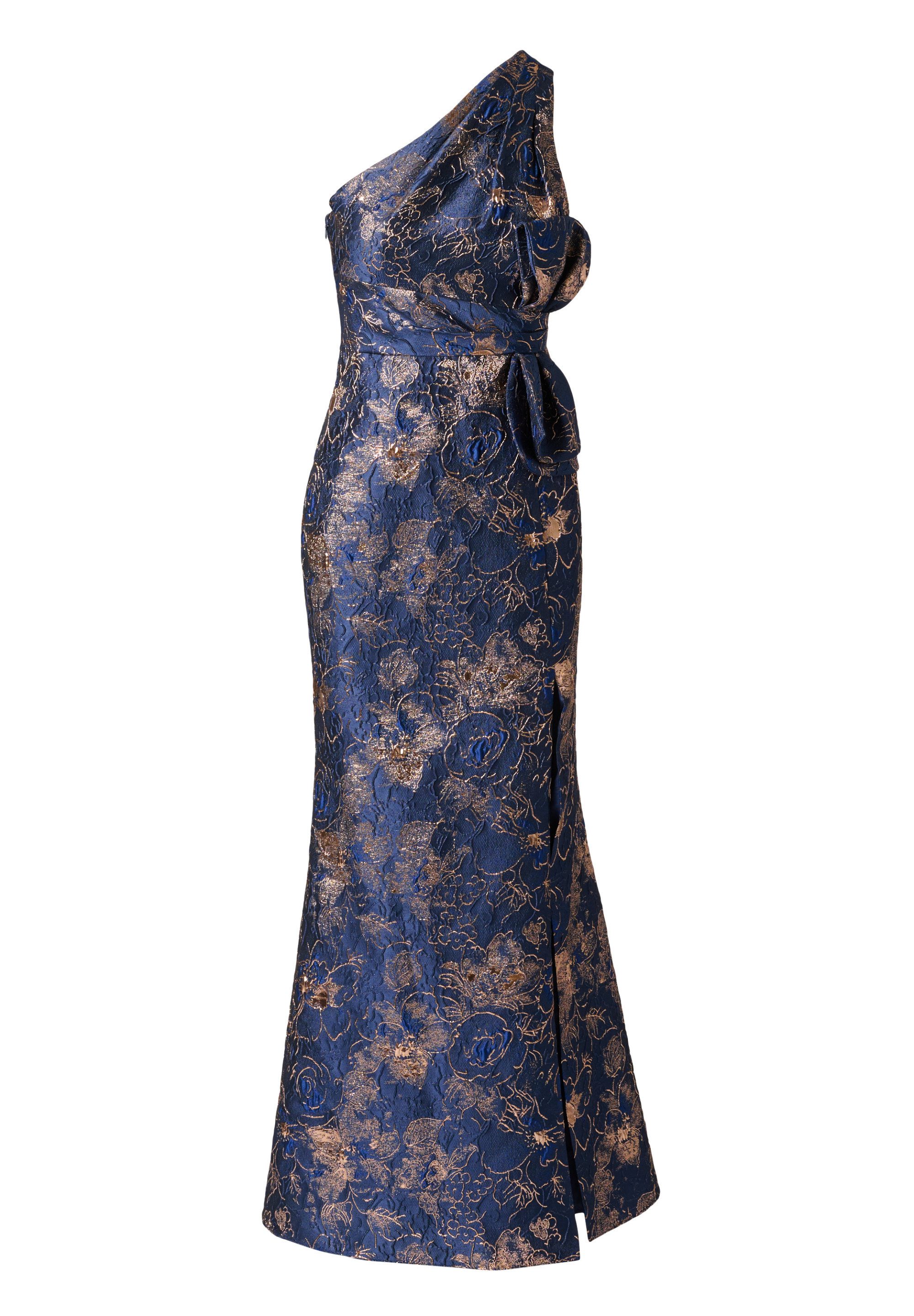 Adrianna Papell Abendkleid One Shoulder Jacquard Gown Skulpturales und raffiniertes Jacquard-Abendkleid