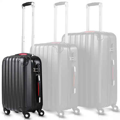 monzana Hartschalen-Trolley, 4 Rollen Rollen, Baseline Handgepäck ABS Hard Case Gehäuse gummierte Rollen