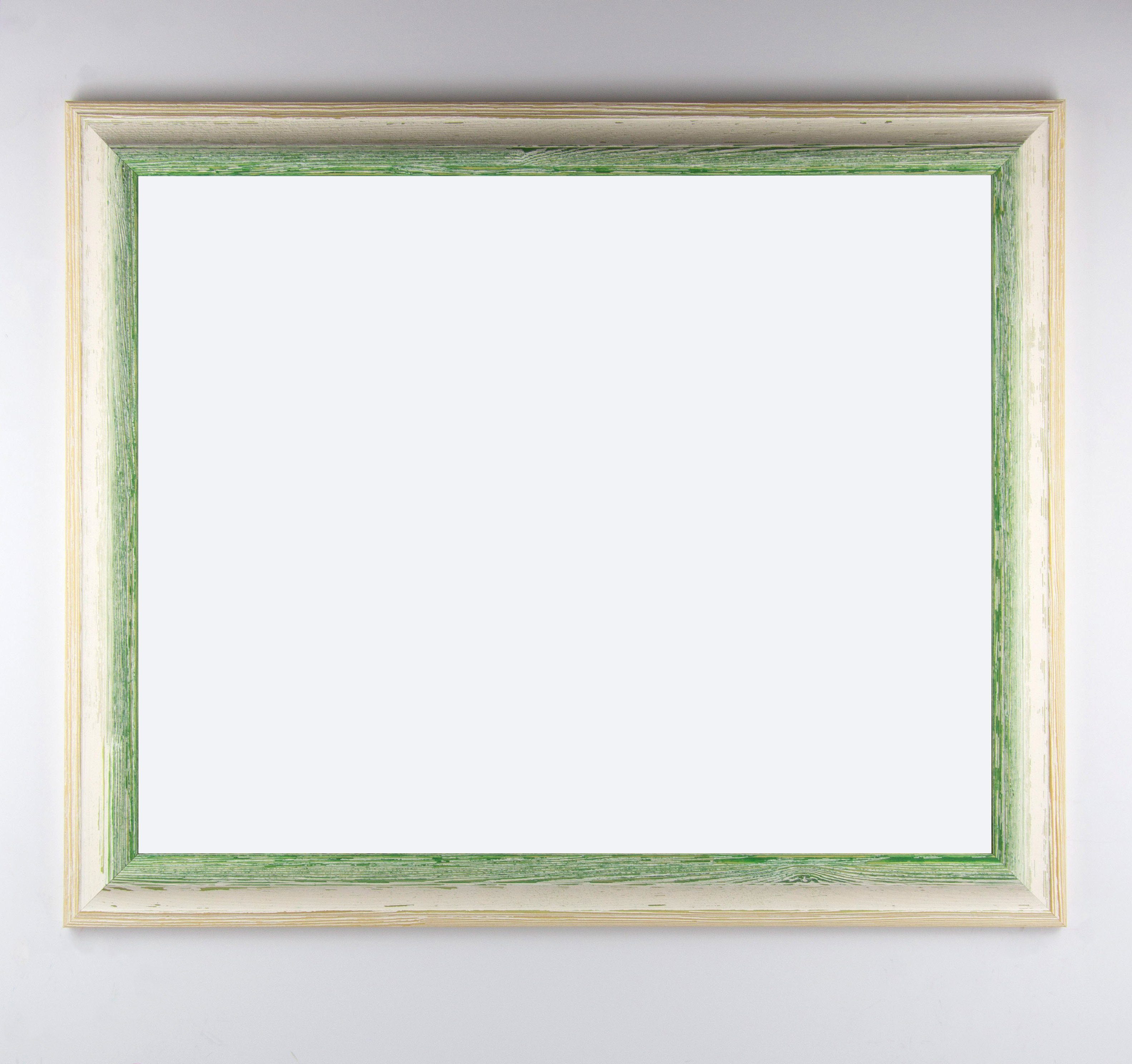 myposterframe Einzelrahmen Artemis Echtholz zweifarbig, (1 Stück), 20x20 cm, Grün Weiß Vintage, Echtholz