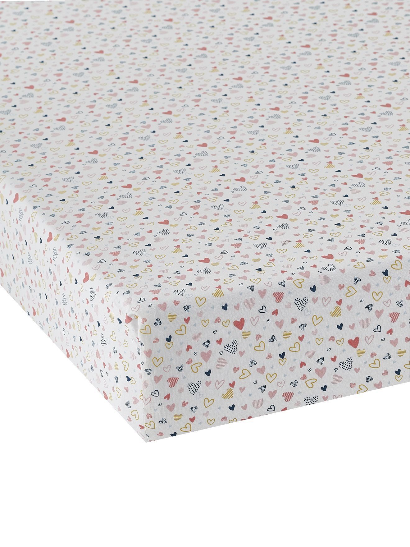 vertbaudet Spannbettlaken Kinder Spannbettlaken FRÖHLICHE HERZEN, Baumwolle günstig online kaufen