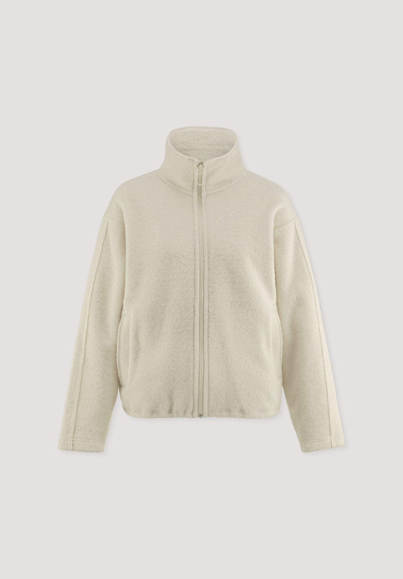 Hessnatur Fleecejacke aus softer Bio-Baumwolle und Bio- Merinowolle (1-St)