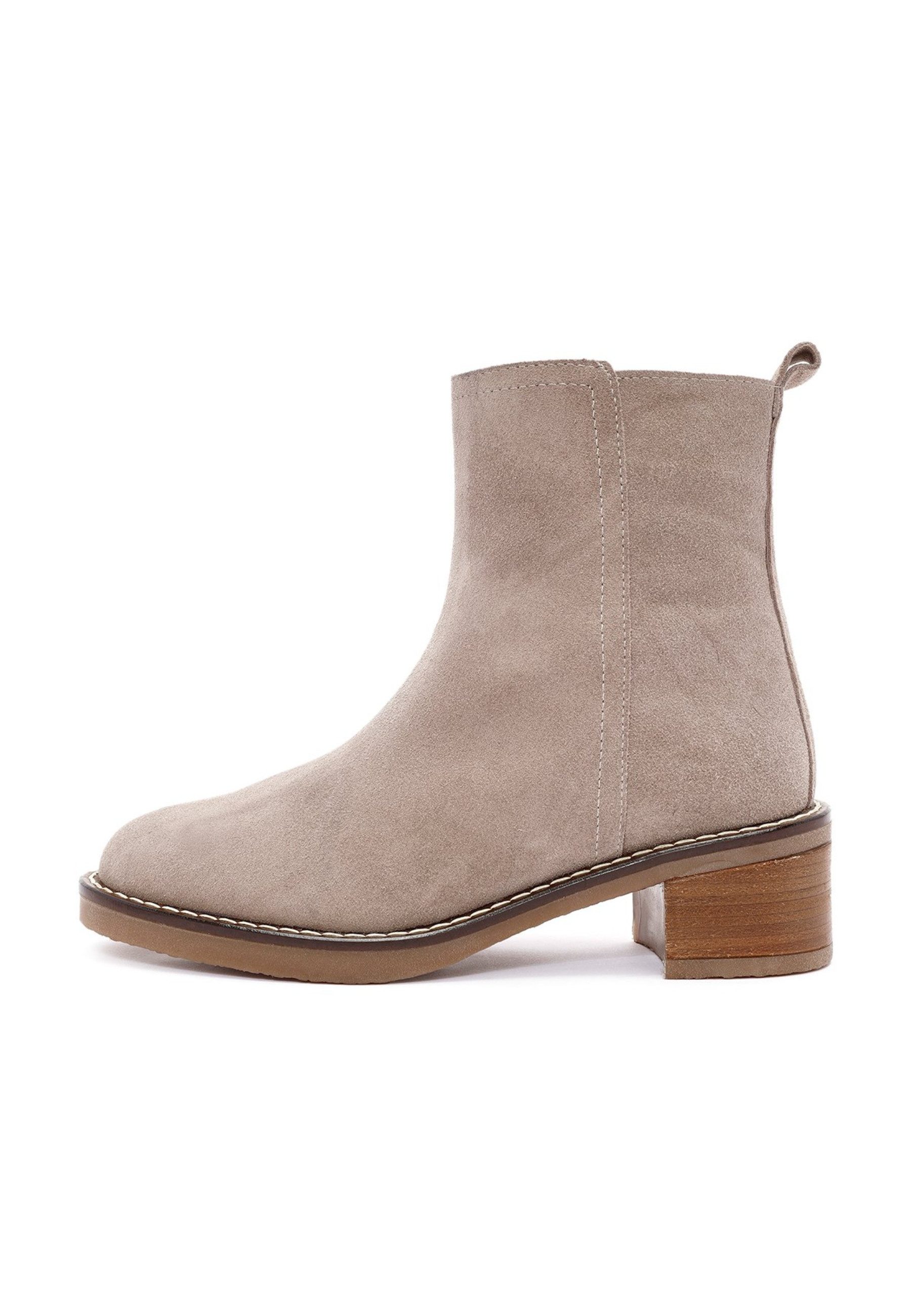 Derimod Chelsea-Stiefel aus Veloursleder Chelseaboots Textilfutter, Thermosohle, Absatz 2,5 cm