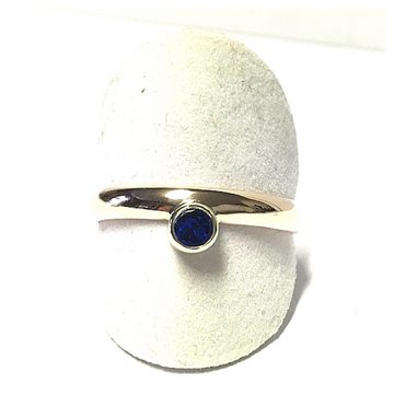 Edelschmiede925 Schmuckset massiver Goldring 333 GG mit blauem Zirkonia Ringgröße69