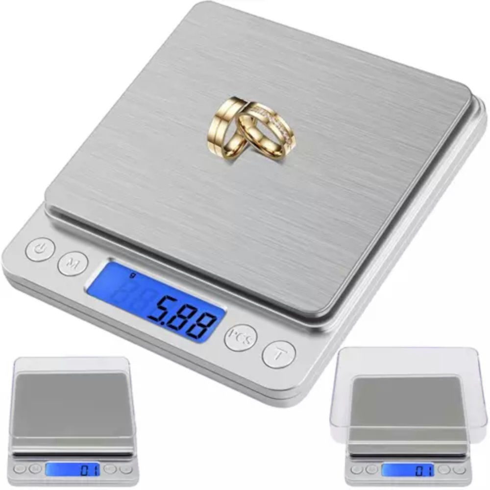 Ruhhy Küchenwaage Haushaltswaage Feinwaage, (Spar-Set, 4-tlg., wiegen, Waage, 500g, LCD Display), Gerät zeigt nur das Gewicht des Produkts an