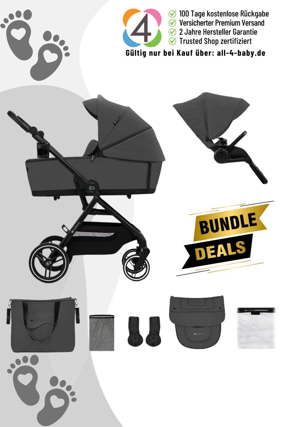 Kinderkraft Kombi-Kinderwagen Kinderwagen 2in1 Yoxi / Kombikinderwagen