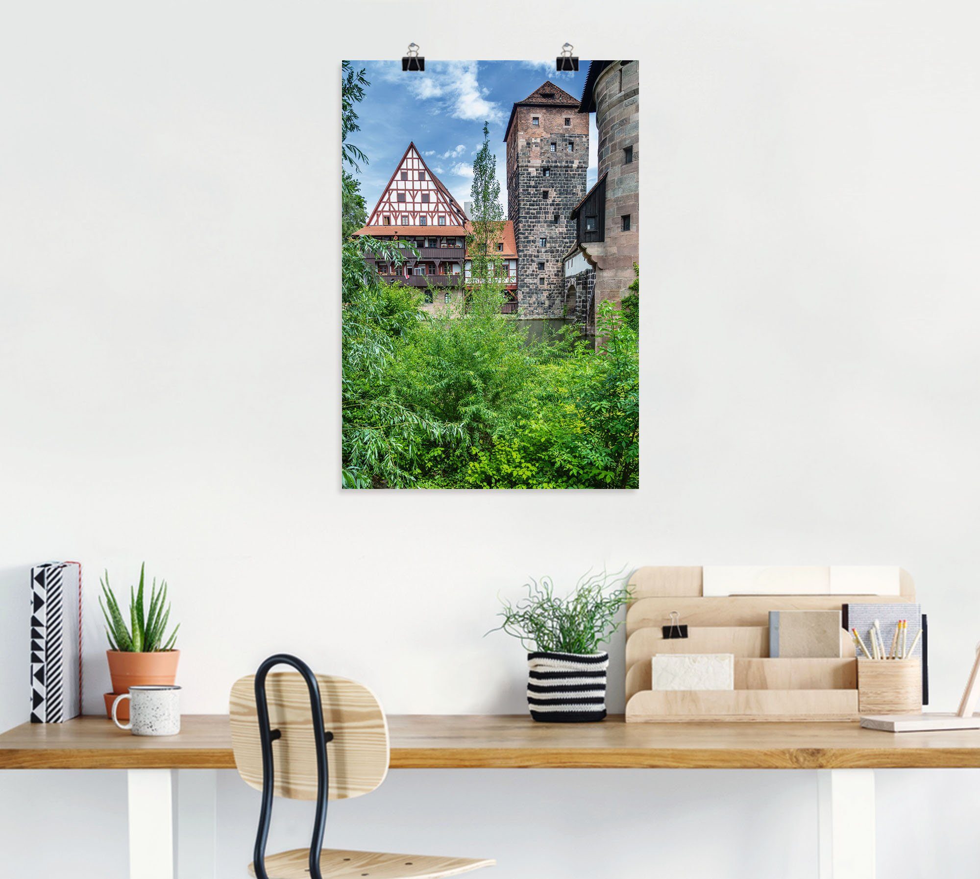 Größen St), WasserturmHenkersteg, Alubild, Poster oder Wandaufkleber Leinwandbild, Weinstadel in Artland (1 Wandbild NÜRNBERG Nürnberg versch. als