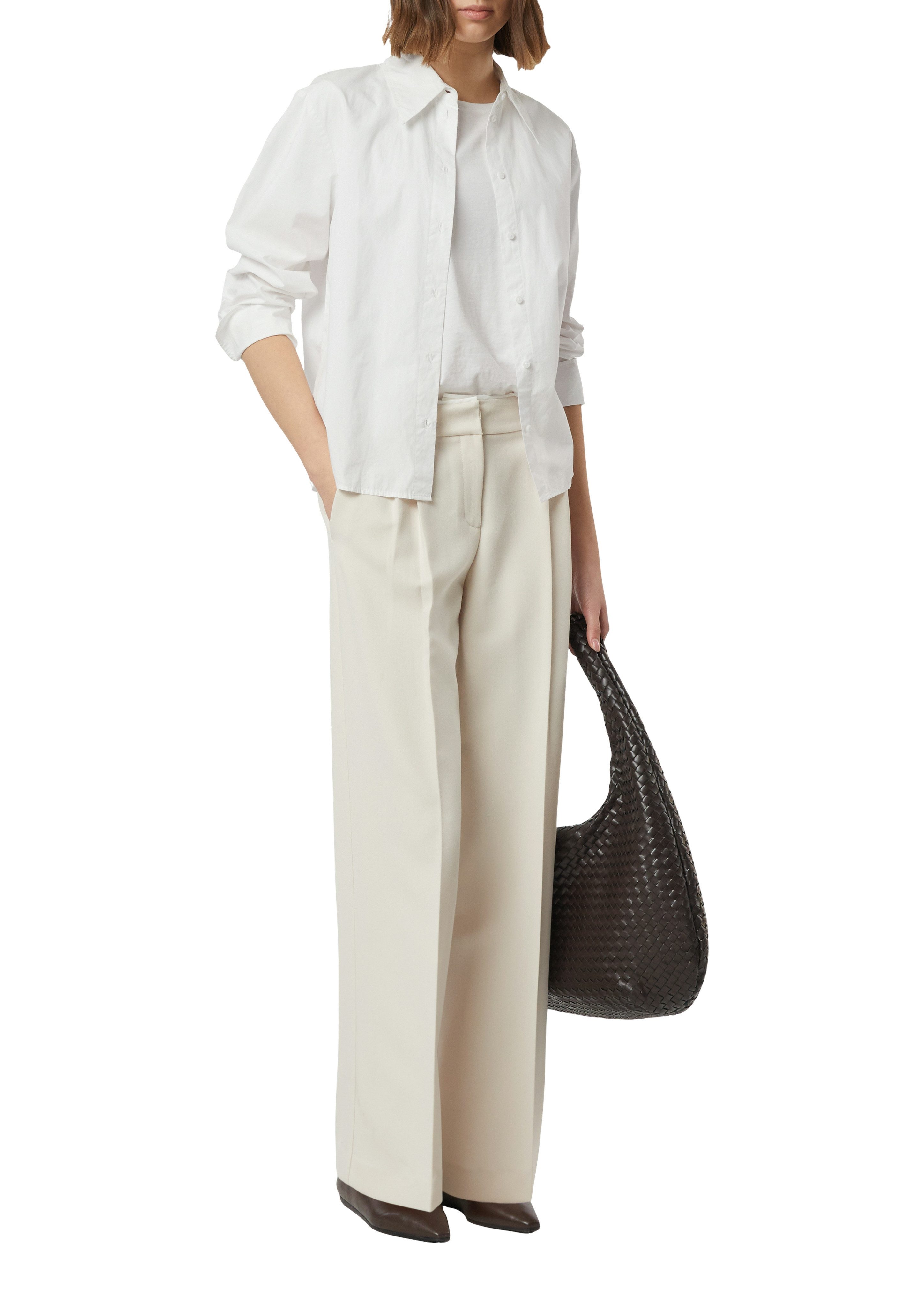 comma Stoffhose mit geradem Bein und Bundfalten