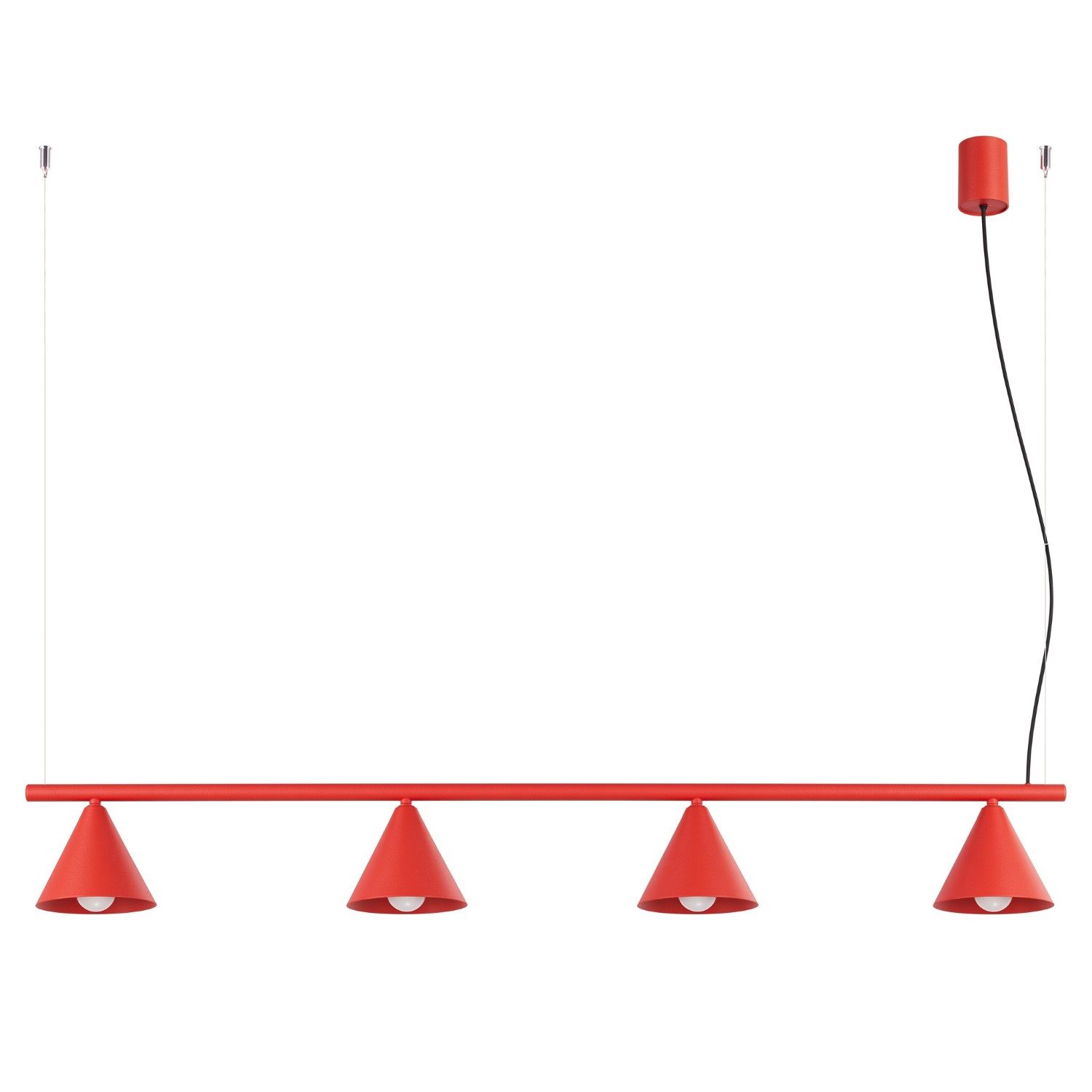 SOLLUX lighting Kronleuchter Kronleuchter NOX 4L rot, Nicht enthalten