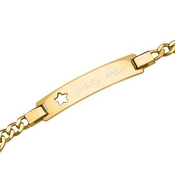 Unique Silberarmband Sternarmband Figaro vergoldet ID0035-S-G