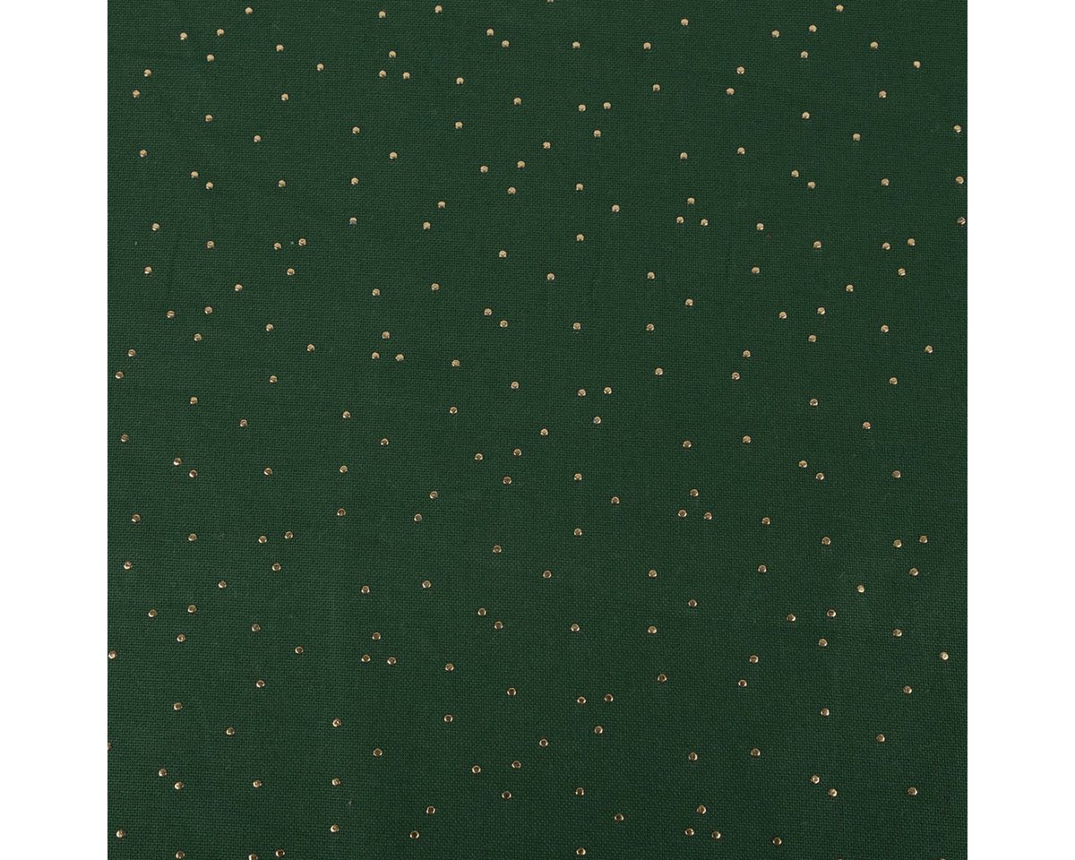 Thumbnail - SCHÖNER LEBEN. Stoff Canvas Stoff Baumwolle Pimiz Goldpunkte dunkelgrün 1,45m Breite, mit Metallic-Effekt