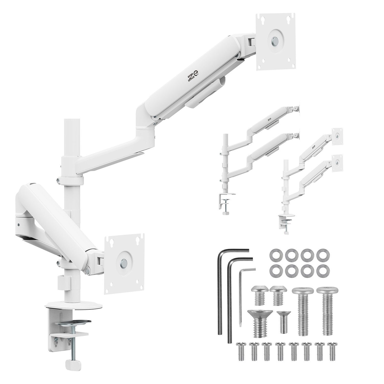 Ergo Office Monitor-Halterung ER-692 Halterung für 2 Monitore (17–32) max. 10 kg (pro Arm), (bis 32 Zoll, mit Gasfedern, VESA 75x75, 100x100)