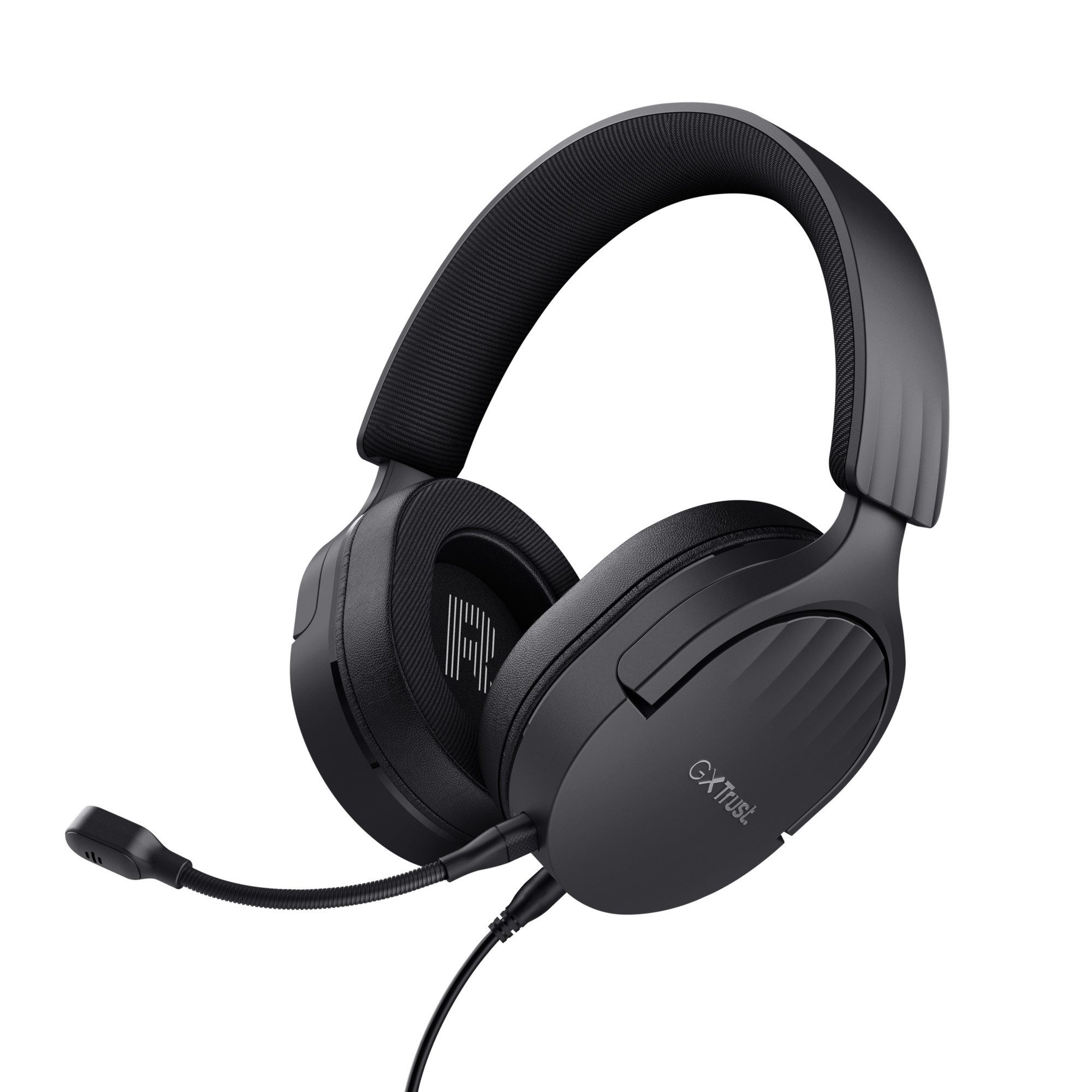 Trust Trust GXT489 FAYZO Gaming Headset PC Laptop Konsolen Gaming-Headset (Abnehmbares Noise-Cancelling-Boom-Mikrofon I Lautstärkeregler & Mikrofon-Mute am Ohrhörer I Drehbare Ohrmuscheln, gepolsterter Kopfbügel, weiche Ohrpolster I Kabelgebundenes Gaming-Headset für PC, Laptop und Konsolen I 1,2 m Kabellänge + 1 m Verlängerungskabel)
