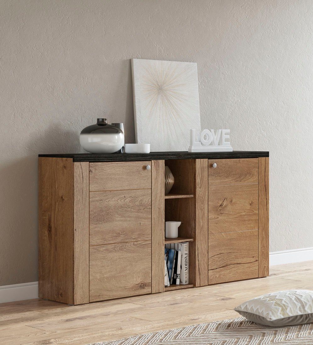 Home affaire Sideboard Larona, zeitlose Kommode mit 2 Türen, Türkommode, Br günstig online kaufen