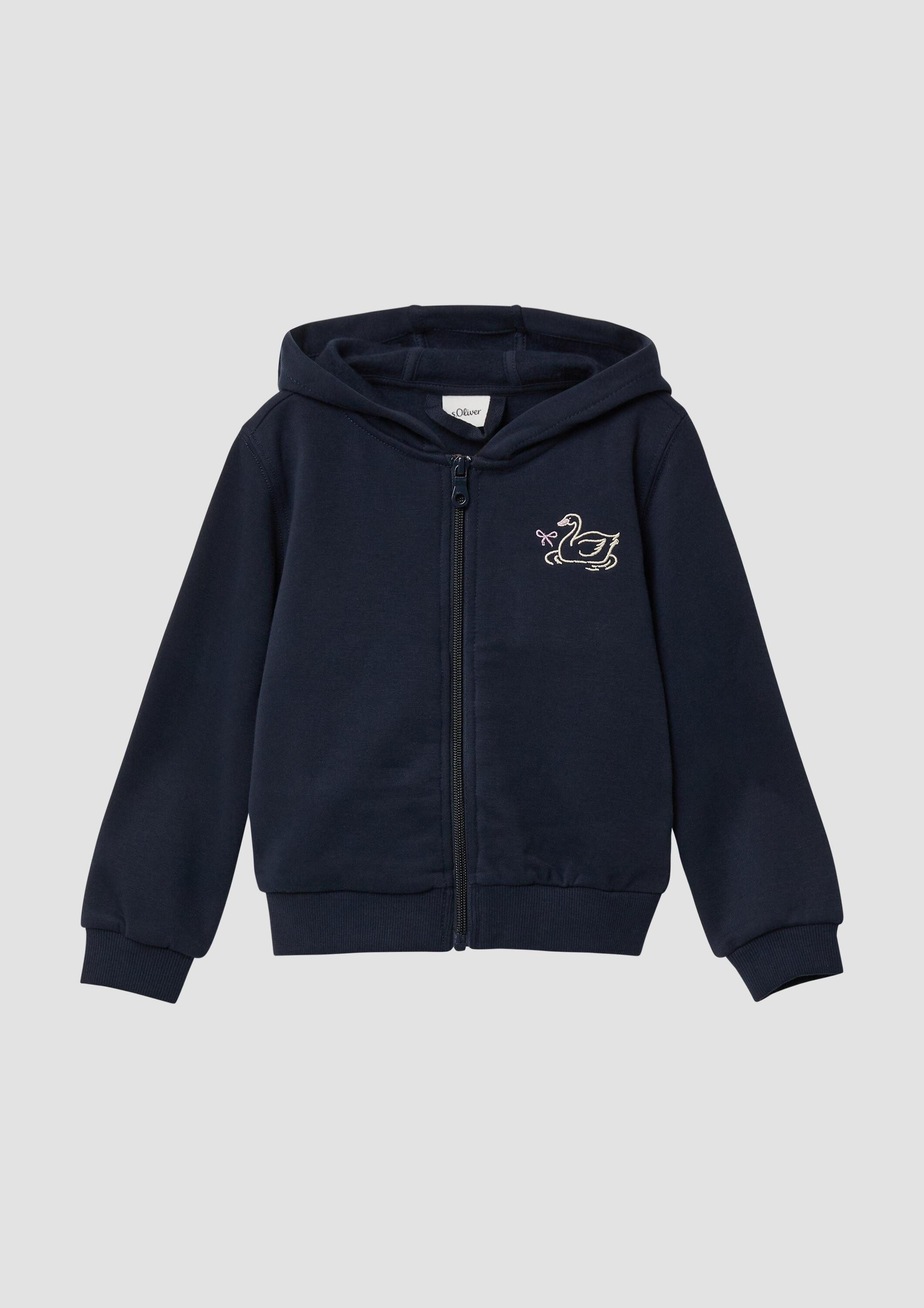 s.Oliver Sweatjacke Sweatshirt Jacke Kuschelige Kapuzen-Sweatjacke mit Wendepailletten