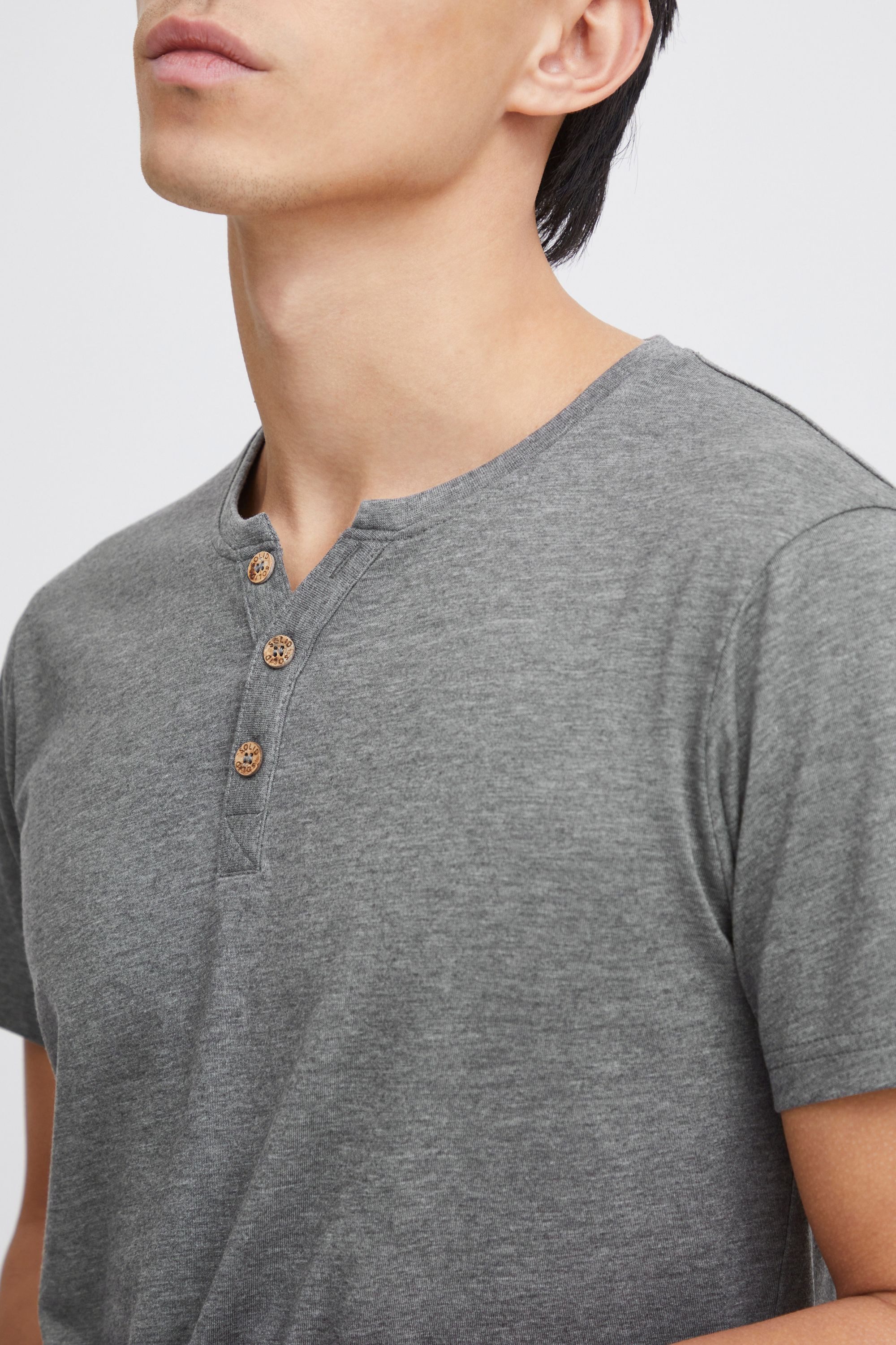 !Solid Rundhalsshirt SDVolker Kurzarmshirt mit Knopfleiste