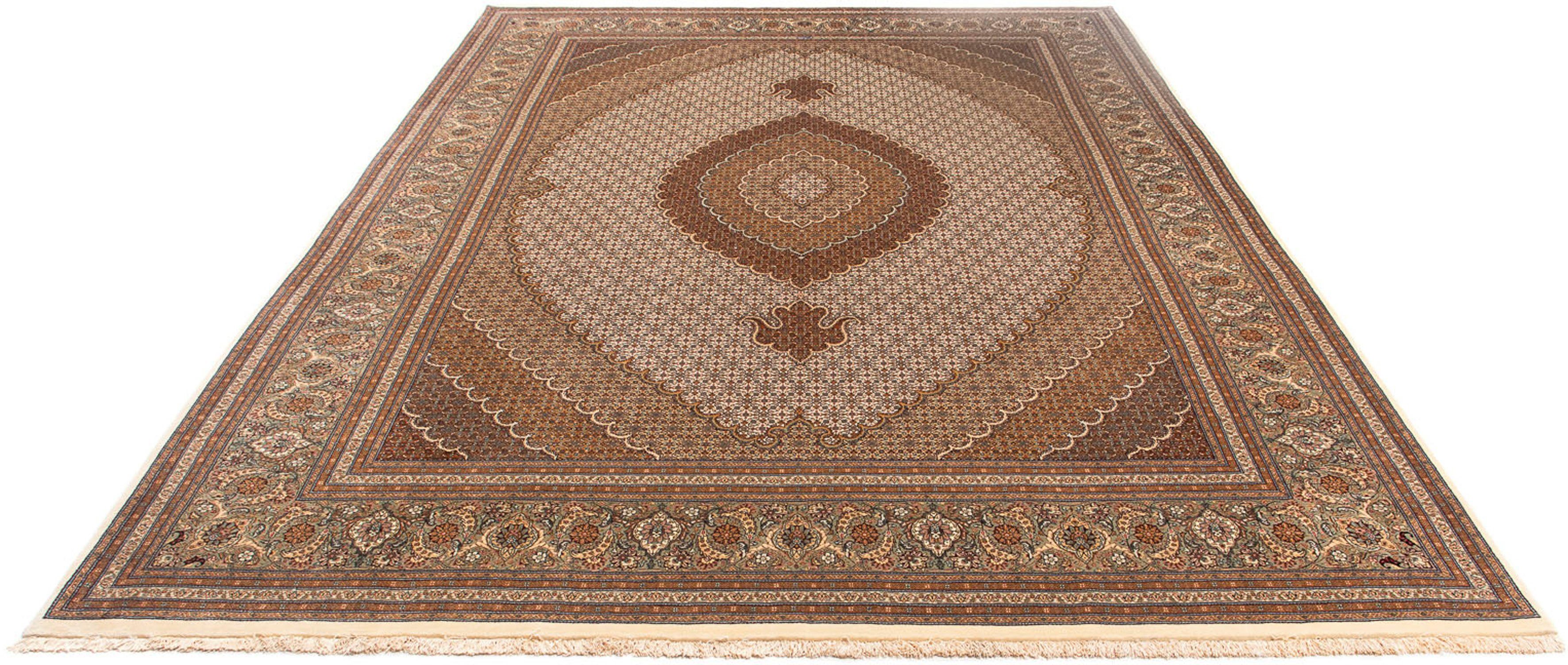 Orientteppich Perser - Täbriz - 363 x 250 cm - hellbraun, morgenland, rechteckig, Höhe: 10 mm, Wohnzimmer, Handgeknüpft, Einzelstück mit Zertifikat