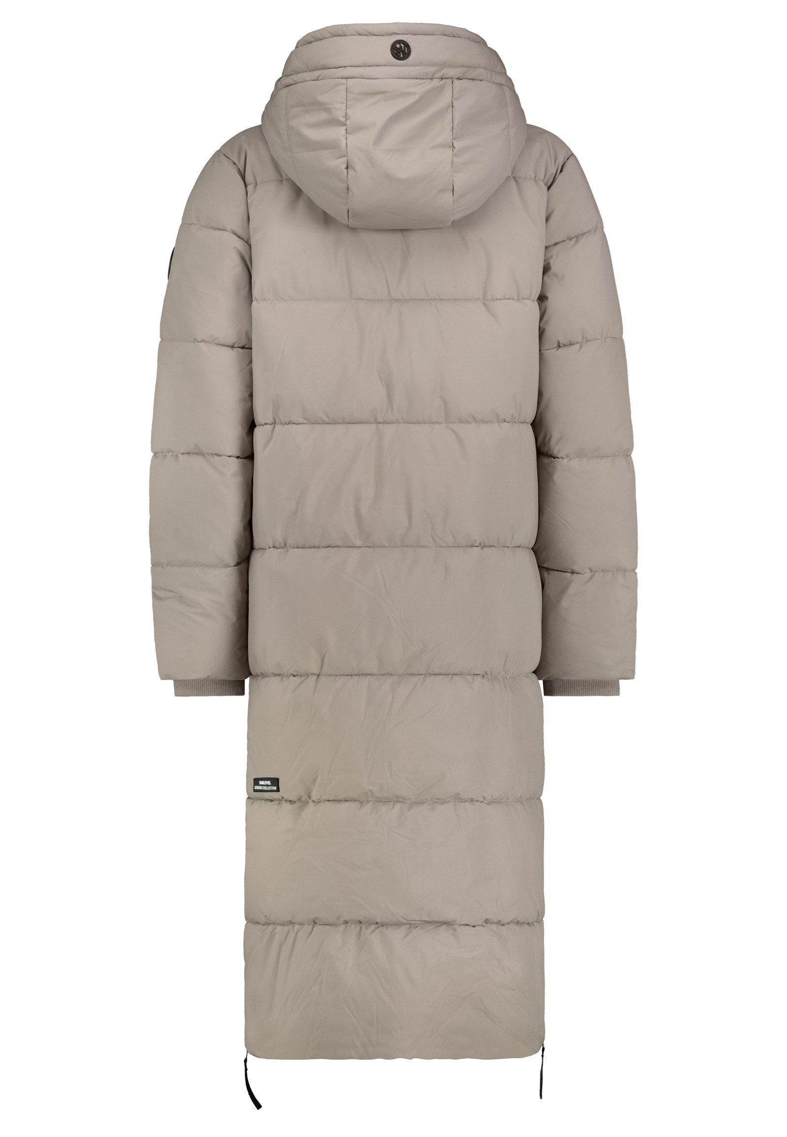 SUBLEVEL Wintermantel Damen Steppmantel lang mit großer Kapuze Steppmantel, günstig online kaufen